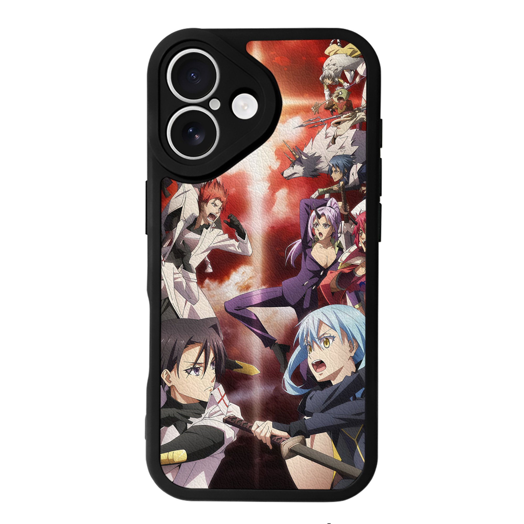 （画像用） 転スラ Regarding Reincarnated to Slime 【iPhone 16シリーズ対応】シリコンスマホケース（レザー調） 材質：シリコン